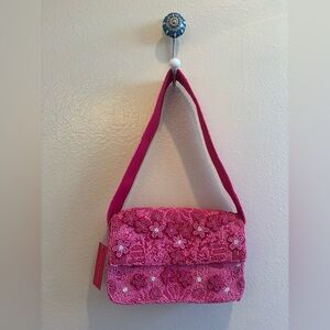 NWT Kelly & Katie Pink Beaded Floral Handbag